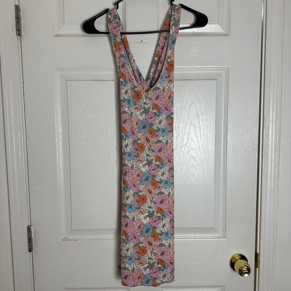 Her Entire Name Says Grace Pink Floral Open Back Mini Dress Women Size S